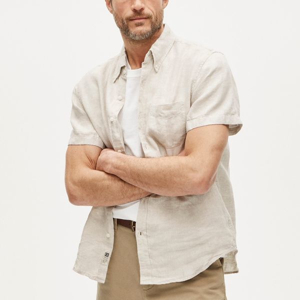 J.Crew Short-Sleeve Baird McNutt Irish Linen Shirt