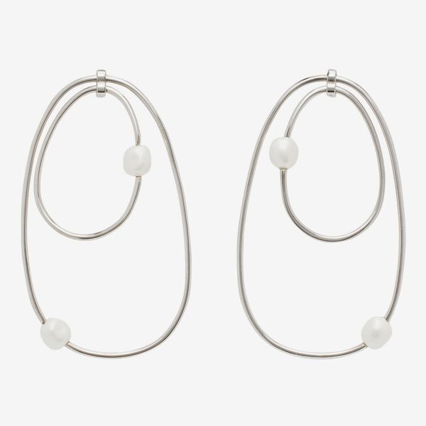 Coperni Silver Orbit Medium Swipe Earrings