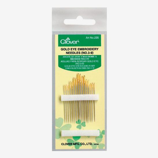 Clover 235 No. 3-9 Gold Eye Embroidery Needles