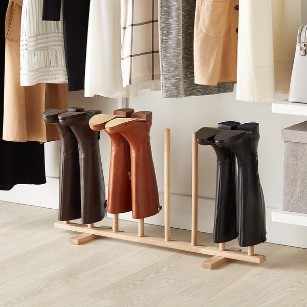 The Container Store 4-Pair Natural Boot Rack