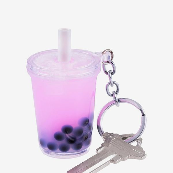 Emii Creations Purple Boba Tea Plush Keychain
