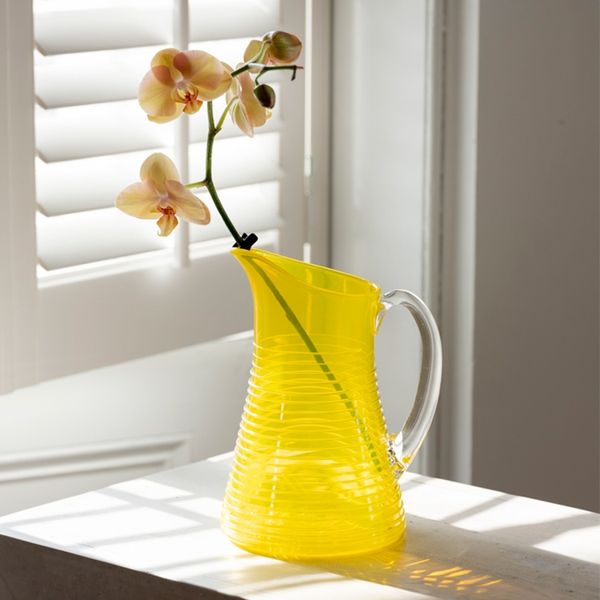 MADE by the Hot Glass Team: Lines Pitcher, Yellow