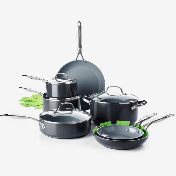 GreenPan Valencia Pro 11-Piece Anodized Aluminum Ceramic Nonstick Cookware Set