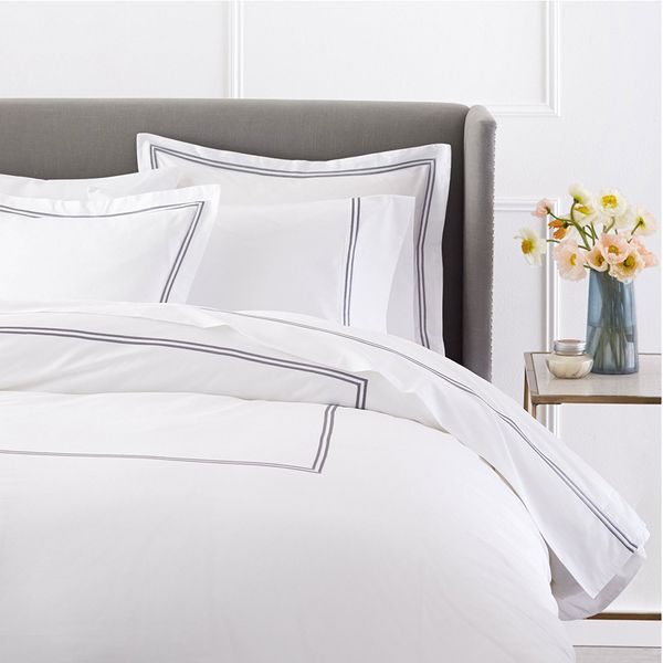 Pinzon Egyptian Cotton Sateen Hotel Stitch Duvet Cover