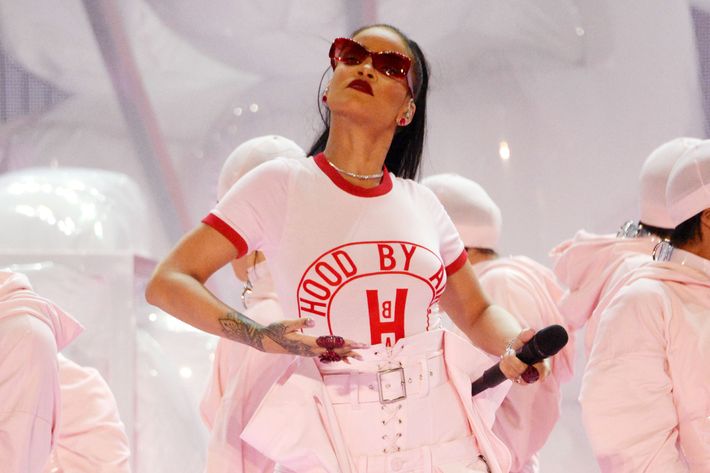 Rihanna 2024 pink shirt