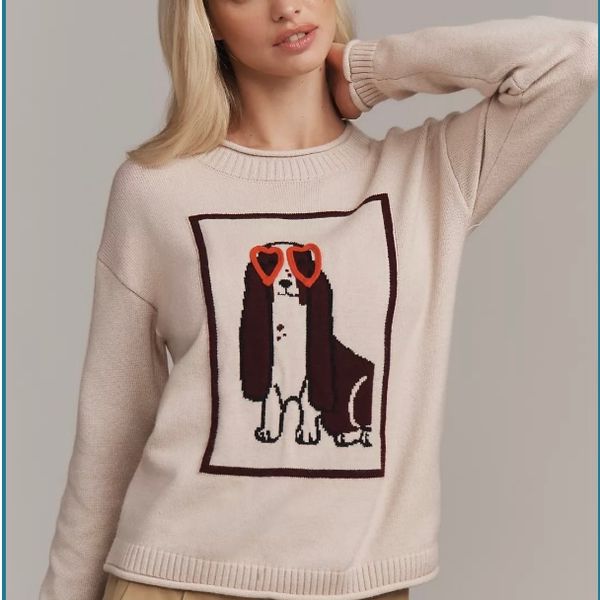 Crew-Neck Dog Icon Sweater