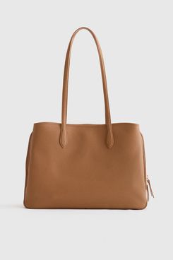 Quince Italian Leather Triple Compartment Work Tote