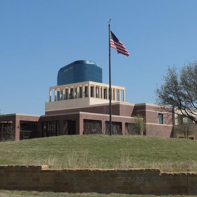 A picture taken March 26, 2013 shows the George W. Bush Presidential Library and Museum in Dallas, Texas. The George W. Bush Presidential Center will be dedicated April 25th in Dallas on the campus of Southern Methodist University. 