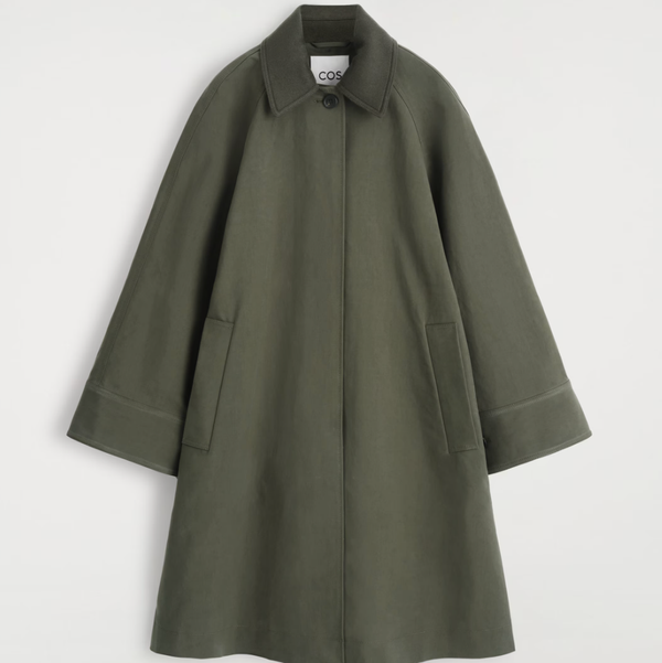 COS Wool-Trimmed Long Car Coat