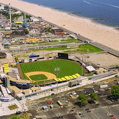 Keyspan Park, the new stadium of the Brooklyn Cyclones, the Class A minor league affiliate of the New York Mets, at Coney Island.