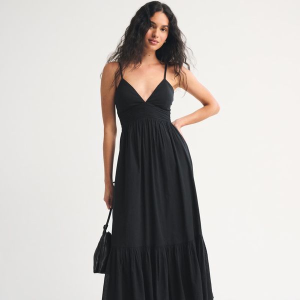 sachin and babi light blue dress Anthropologie Charcoal Pinstripe Strapless Midi Dress main image 1