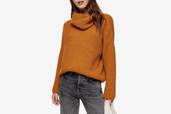 Topshop Turtleneck Rib Knit Sweater