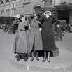 Women observing the Solar eclipse of April 8, 1921 in Paris (France).