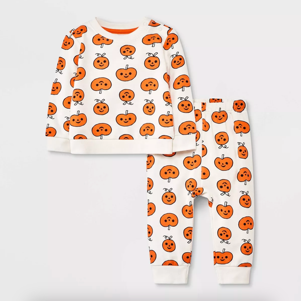 Cat & Jack Baby Halloween Pumpkin Top & Pants Set