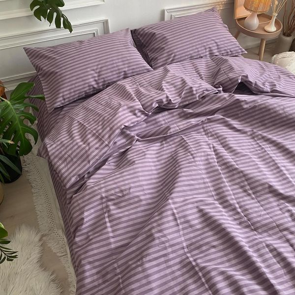 BavenaHomeTextile Striped Purple Bedding Set