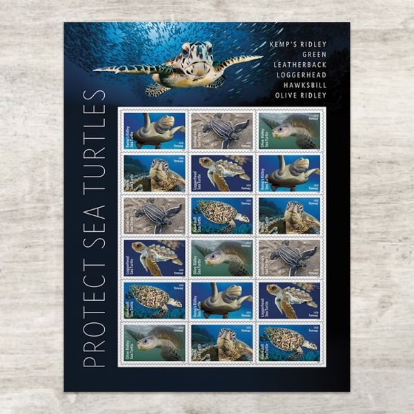 USPS Protect Sea Turtles Stamps, Set of 18