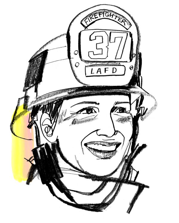 Fireman Icon Standing Gesture Colored Cartoon Sketch-vector Icon-free  Vector Free Download