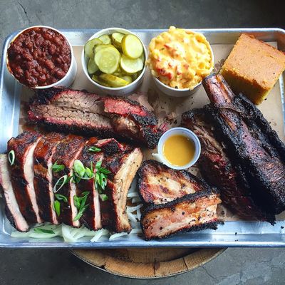 A spread from Hometown Bar-B-Que.