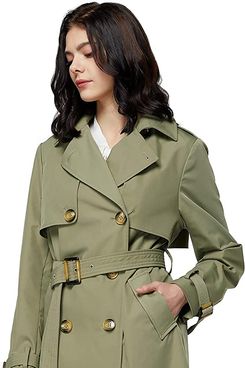 Orolay Women’s 3/4 Length Double Breasted Trench Coat Lapel Jacket with Belt