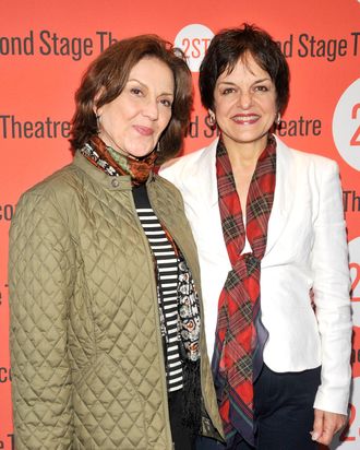 Kelly Bishop and Priscilla Lopez attend the Off-Broadway opening night of 