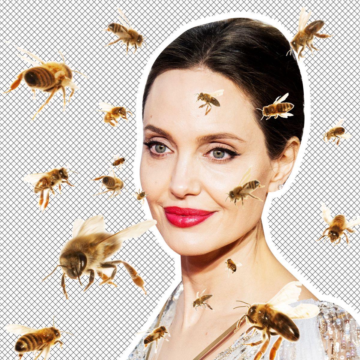 Angelina Jolie Transformed Into A Sentient Beehive