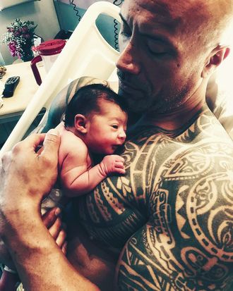 The Rock and baby Tiana Gia.
