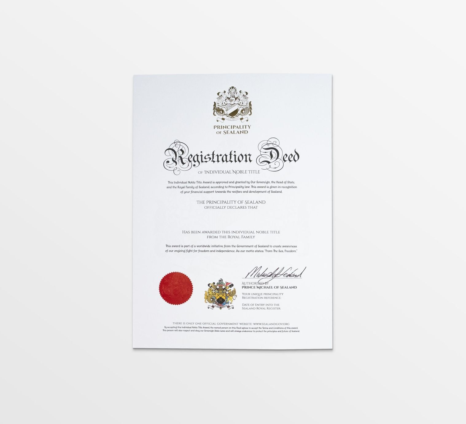 Principality of Sealand Baroness Deed of Title Review 2023 The Strategist