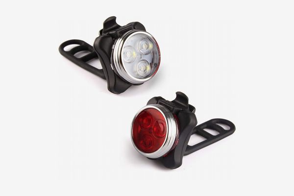 front 5 led & rear silicone lights set bike light lamp red small mini black UK