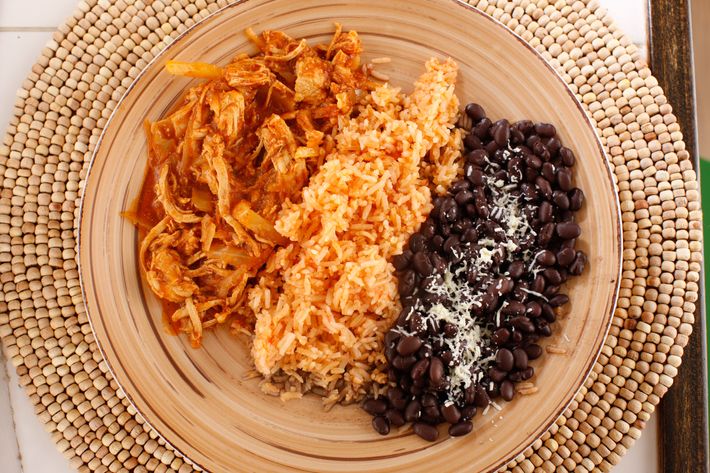 Tinga: shredded chicken in chipotle sauce.