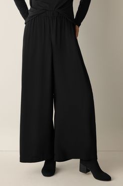 Eileen Fisher Silk Georgette Crepe Wide-Leg Pant