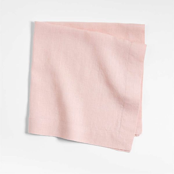 Crate & Barrel Marin Spring Pink Linen Napkin