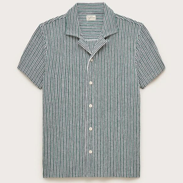J.Crew Textured Camp Collar Knit Shirt in Stripe