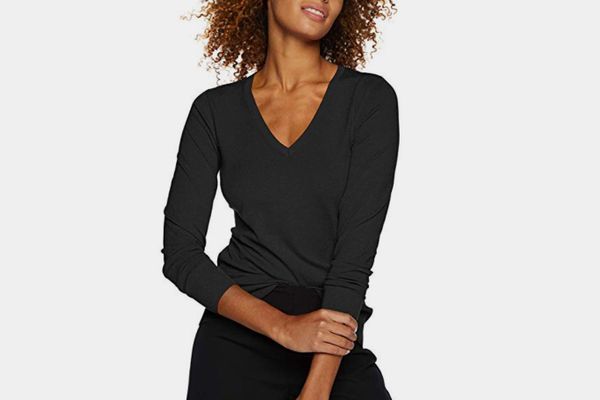 Cobama Womens Soft Chic Slim Fit Knit V Neck Shirt Top Sweater Shirts