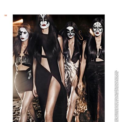 Kiss-themed editorial for the music issue of <em>V</em> Magazine.