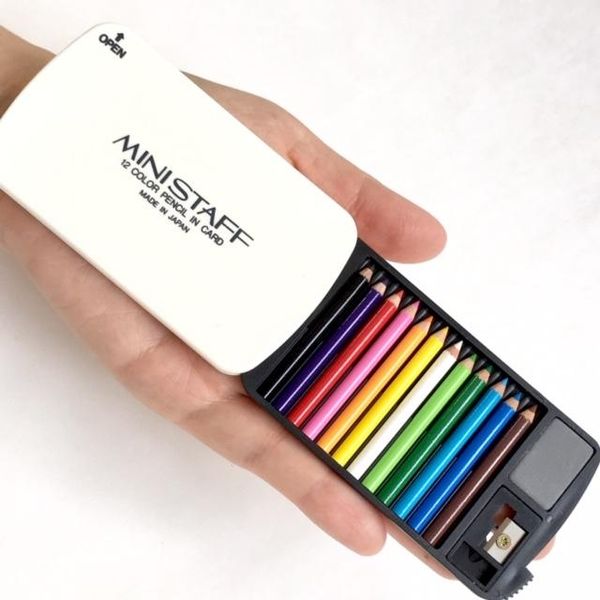 Japanese Mini Colored Pencils in Case with Eraser and Sharpener