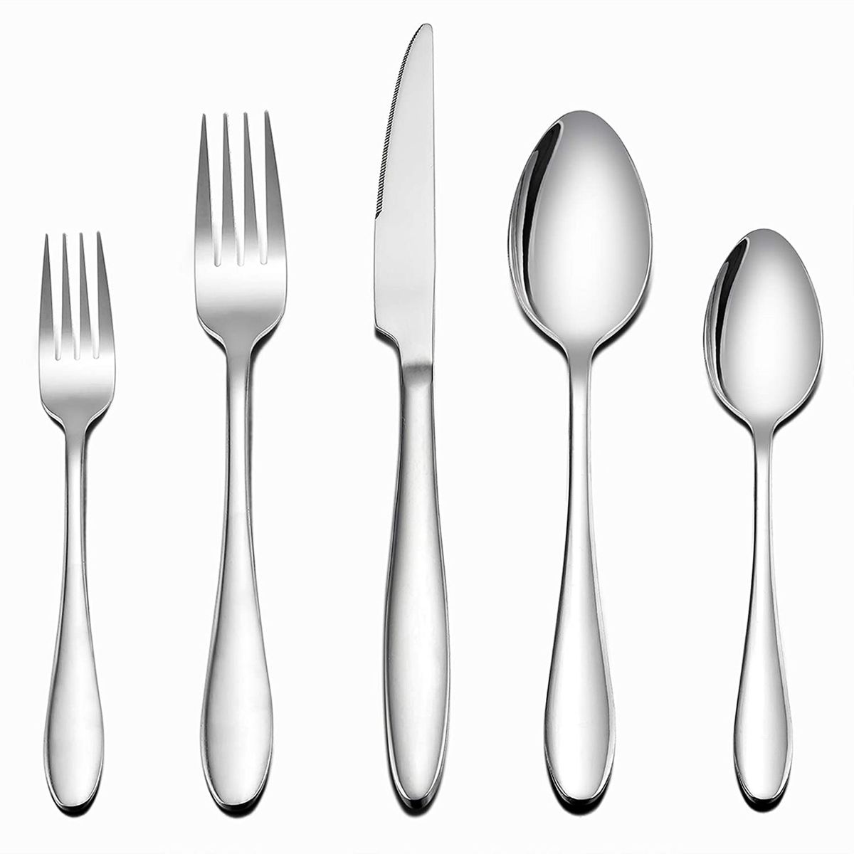 Simple & Classic Design Dinner Knives/Forks/Spoons E-far Stainless Steel Eating Utensils Service for 8 Mirror Polished & Dishwasher Safe 40-Piece Flatware Set Silverware Set