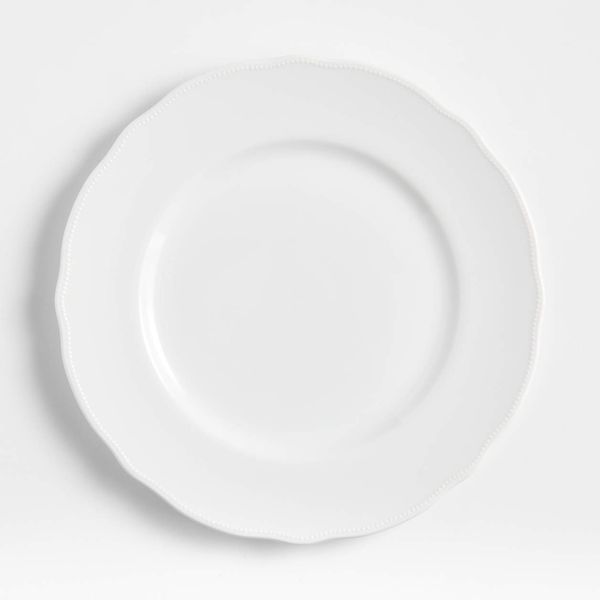 Crate & Barrel Loire White Porcelain Dinner Plate