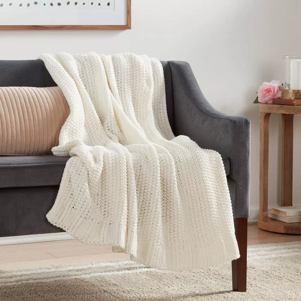 Threshold Solid Chenille Knit Throw Blanket