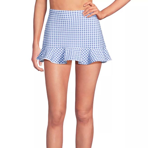 Lands' End Ruffle Hem Mini Swim Skirt