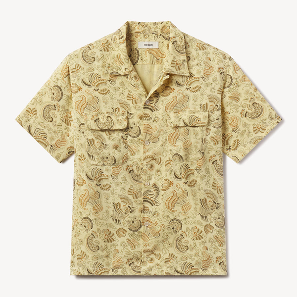 Buck Mason Draped Linen Deuce Coupe Camp Shirt