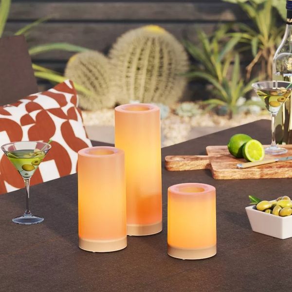 Threshold LED Flameless Pillar Candles with Timer