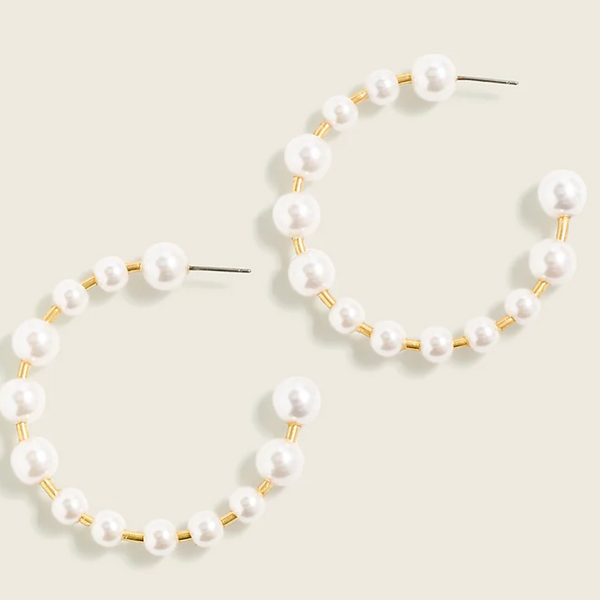 J. Crew Bead Hoop Earrings