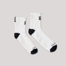 Bandit Merino Wool Run Current Quarter Sock - White With Black - 2 Pack