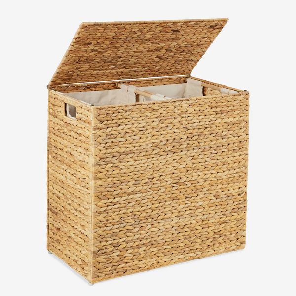 Best Choice Products Large Water Hyacinth Double Laundry Hamper Basket