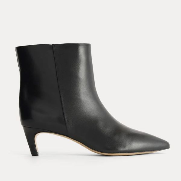 Everlane Studio Kitten-Heel Bootie in Black Leather