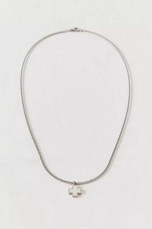Urban Outfitters Mother Of Pearl & Stainless Steel Cross Pendant Necklace