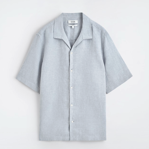 Cos Camp-Collar Short-Sleeved Linen Shirt