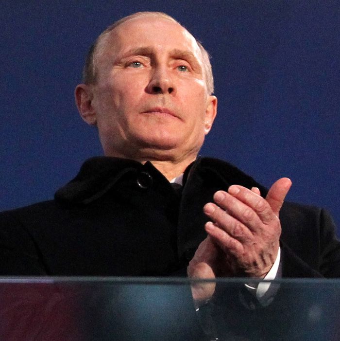 Russian President Vladimir Putin is seen during the Opening Ceremony of the Paraympic Games on March 7, 2014 in Sochi, Russia. 