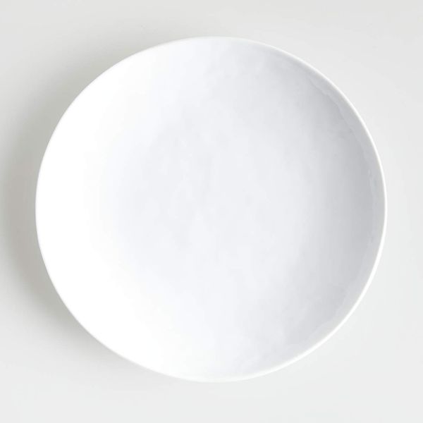 Crate & Barrel Mercer White Porcelain Coupe Dinner Plate