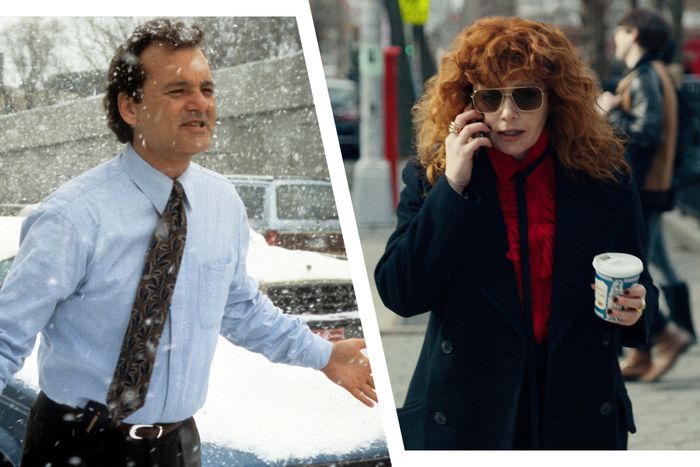 Bill Murray in Groundhog Day and Natasha Lyonne in Russian Doll.